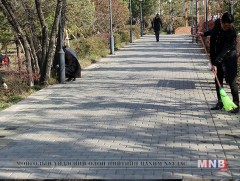 Нийтийн эзэмшлийн талбайг цэвэрлэж байна