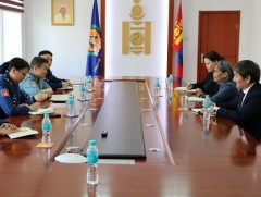 ОБЕГ-ын дэд дарга, бригадын генерал Б.Ууганбаяр ДЭМБ-ын суурин төлөөлөгч Сокорро Эскалантетэй уулз..