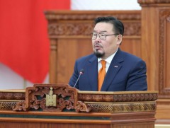 Монгол Улсын Ерөнхий сайд Г.Занданшатар мэдэгдэл хийж байна 