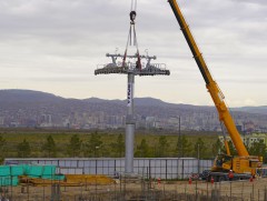 Дүүжин замын тээвэр төслийн тулгуур баганыг суурилуулах ажил үргэлжилж байна