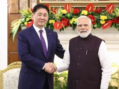 Монгол Улсын Ерөнхийлөгч У.Хүрэлсүх, Бүгд Найрамдах Энэтхэг Улсын Ерөнхий Сайд Нарендра Моди нар а..