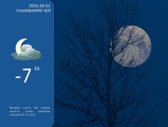 ЦАГ АГААР: Улаанбаатарт шөнөдөө 7 хэм хүйтэн