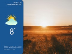 ЦАГ АГААР: Улаанбаатарт өдөртөө 8 хэм дулаан