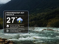 ЦАГ АГААР: Улаанбаатарт өдөртөө 27 хэм дулаан